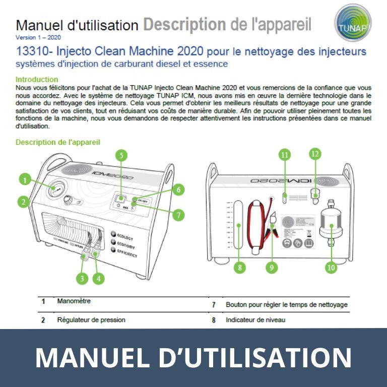 Manuel utilisation TUNAP Injecto Clean