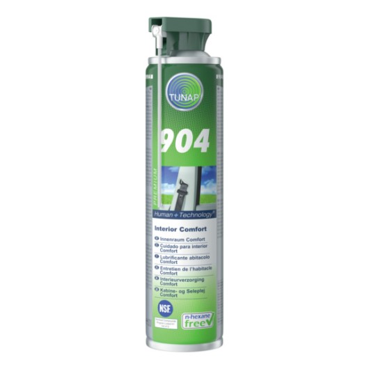 904 Confort intérieur Spray d'entretien sans silicone pour entretien de l'habitacle et de la ceinture de sécurité.